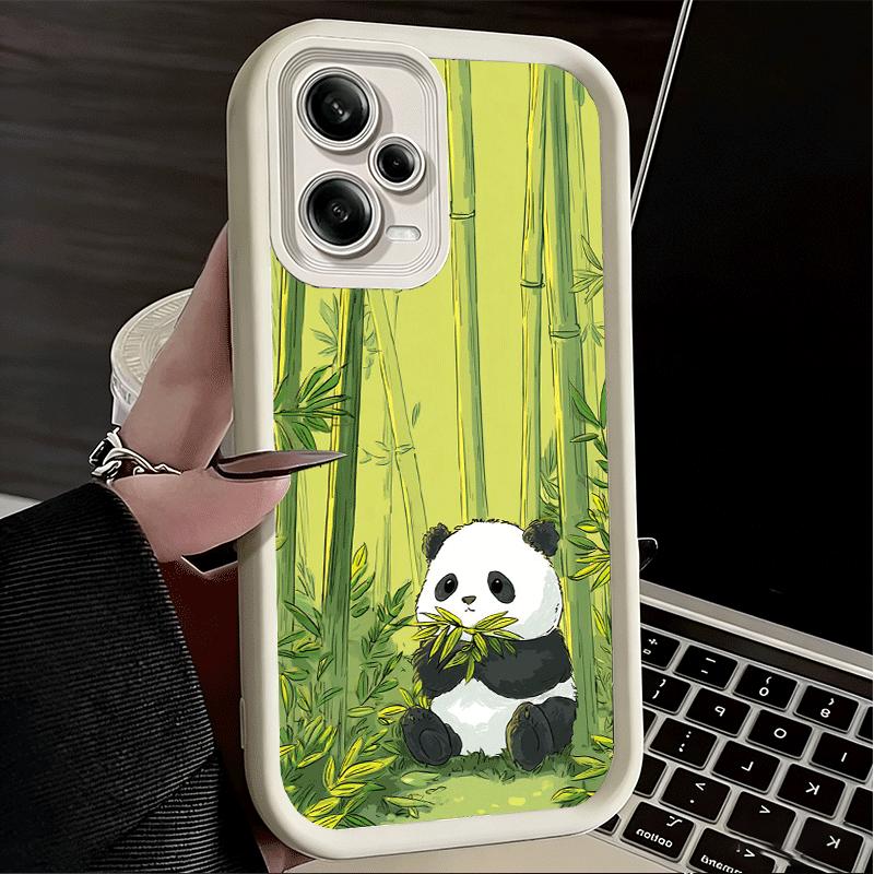 Милый Мультяшный Панда Мягкий Чехол для Телефона для Xiaomi Poco X7 X6 X5 Pro X4 Gt X3 F7 Ultra M8 M7 Redmi 15C 15 14C 13 13C 12 12C 10 10C