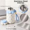 540ml Thermal Water Bottle Polka Dot Drinking Straw Cup Straw Thermos Cup  Sports Activities