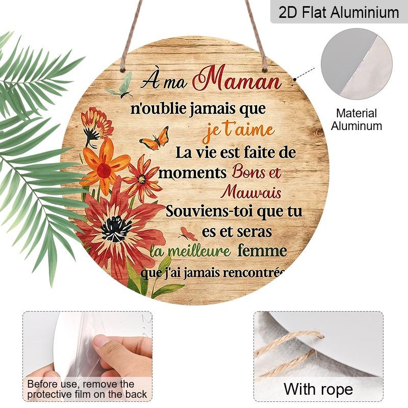 2D Flat Retro French Aluminum Wall Decoration, Available in Various Sizes with An Antique Wood Grain and Pastoral Style, Is An Ideal Choice for Home