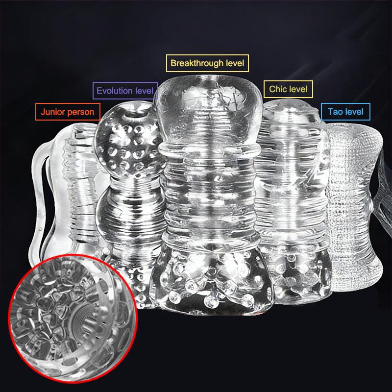 Transparent Silicone Penis Trainer Vagina Masturbation Cup Men Endurance Exercise Stretcher Adult Intimate Sex Toys For Men