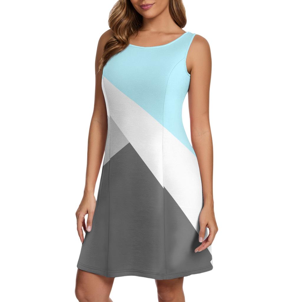 Женское повседневное модное платье-жилет с геометрическим принтом