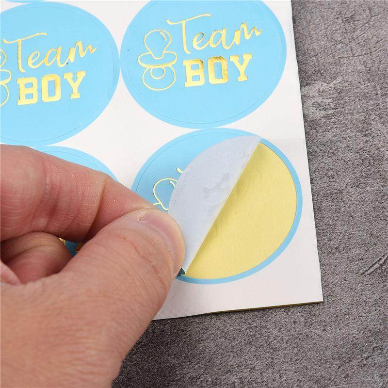 ABJI-48 Pieces Gender Reveal Stickers Games Team Boy & Team Girl Perfect Gender Reveal Party Supplies Boy And Girl Stickers
