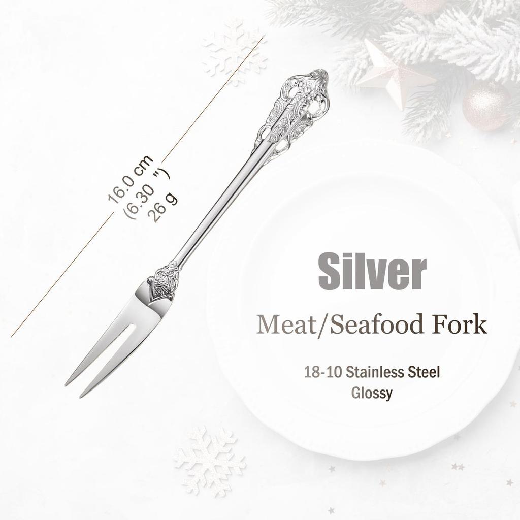 Набор столовых приборов из нержавеющей стали серебристого цвета, винтажные столовые приборы, ручки с полостью, столовое серебро для свадьбы, барокко, 18/10, глянцевое золото