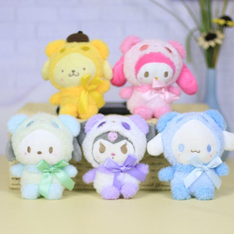 Cute Sanrio Animal Plush Figures Cinnamoroll Kuromi My Melody Pompompurin 12cm