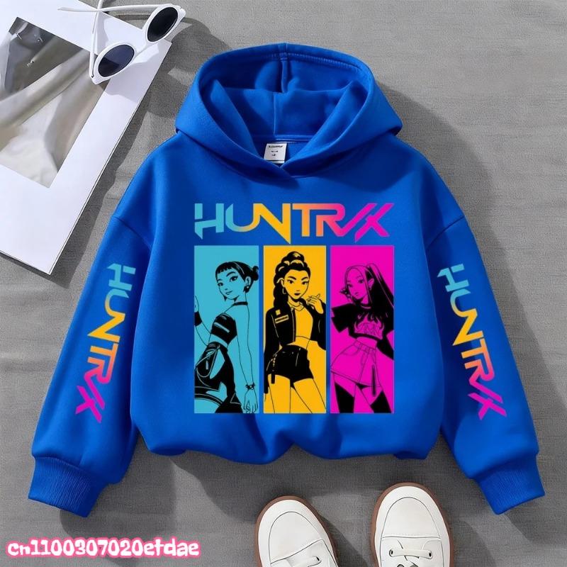 Модная женская толстовка K-Pop с принтом «Охотники на демонов» Детская толстовка-пуловер Топы для девочек Весенне-осенняя повседневная толстовка Одежда