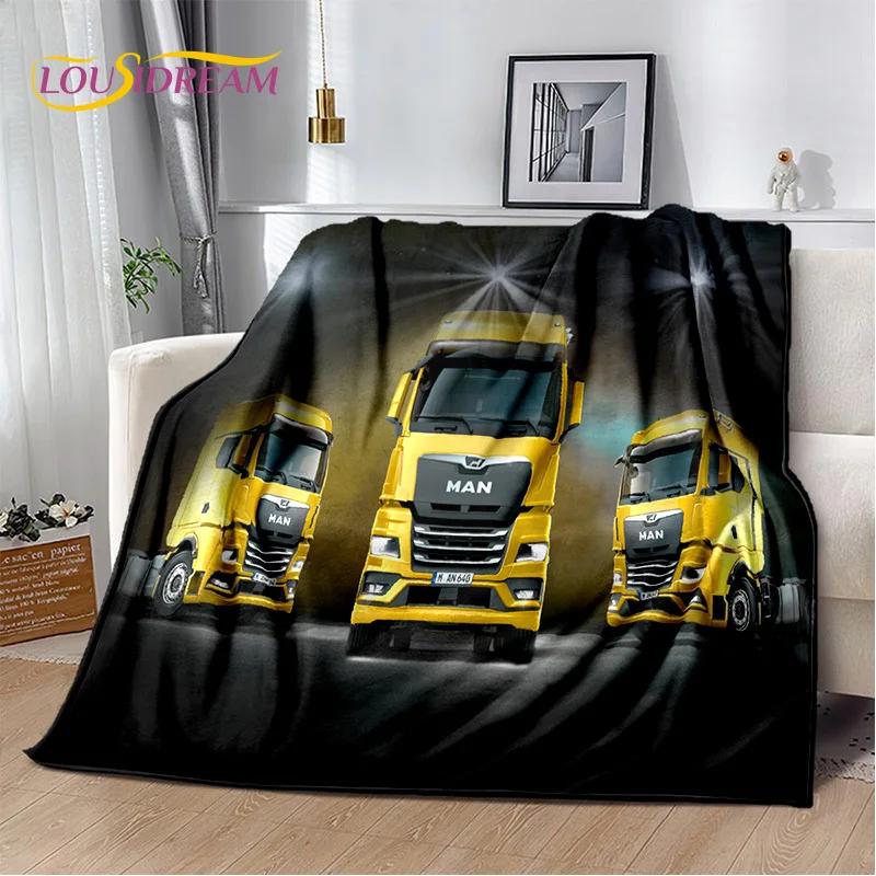 MAN Truck Lorry 3D Printing Soft Flannel Blankets,Throw Blanket Comfortable Blanket for Picnic Beds Sofa Home Bedroom Gifts kids