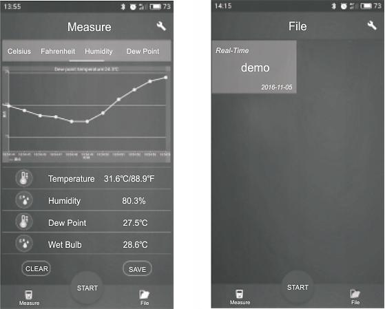 HYGROMETER temperature humidity meter BLUETOOTH