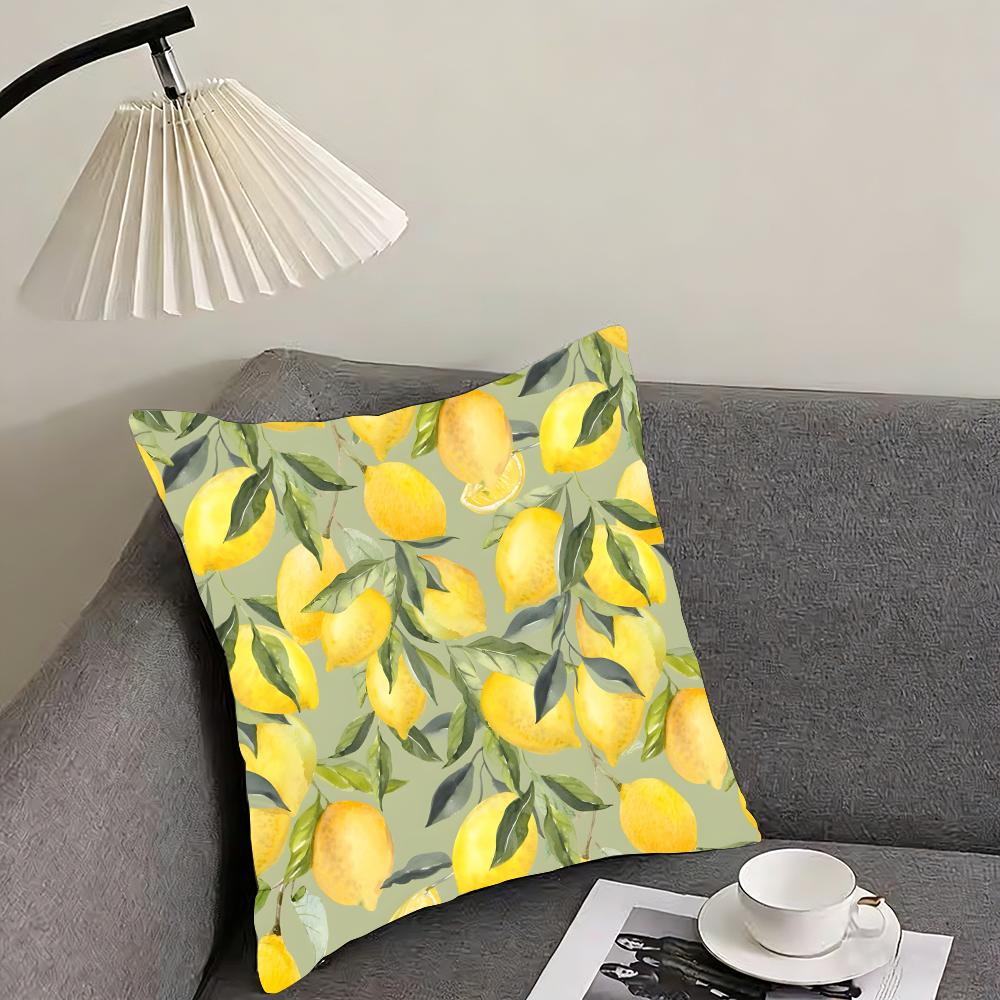 Lemon Fashion Cushion Cover Pillowcase Ultra Soft Skin Friendly Fabric Cloud Like Comfort Concealed Zipper