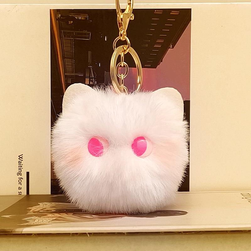 Plush Cat Keychain Kawaii Kitten Cartoon Keyring Ladies Girls Bag Pendant Keychain School Bag Charm Gift