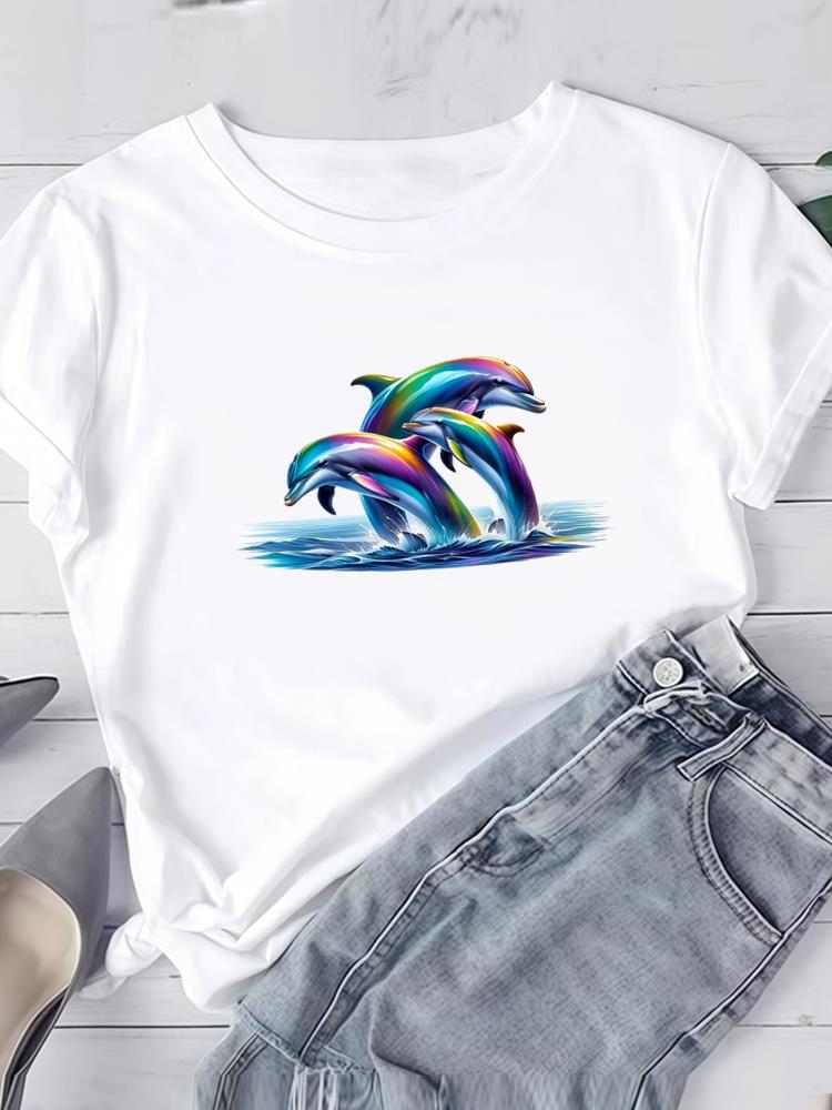 (Азиатский размер) акварельный цветок милый футболка с коротким рукавом одежда футболка женщина женщины мода топ принт женский графический футболки