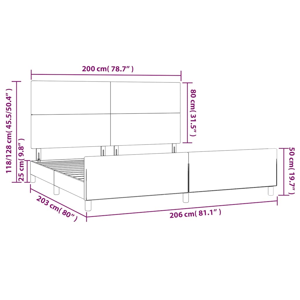 Bed Frame without Mattress Dark Blue 200x200 cm Velvet