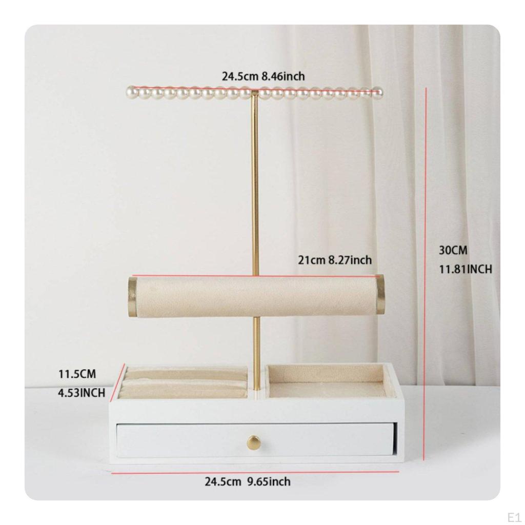 ThreeTier Jewelry Rack Luxury Style Necklace Holder Simple to Use Organize Earring and Ring Tray