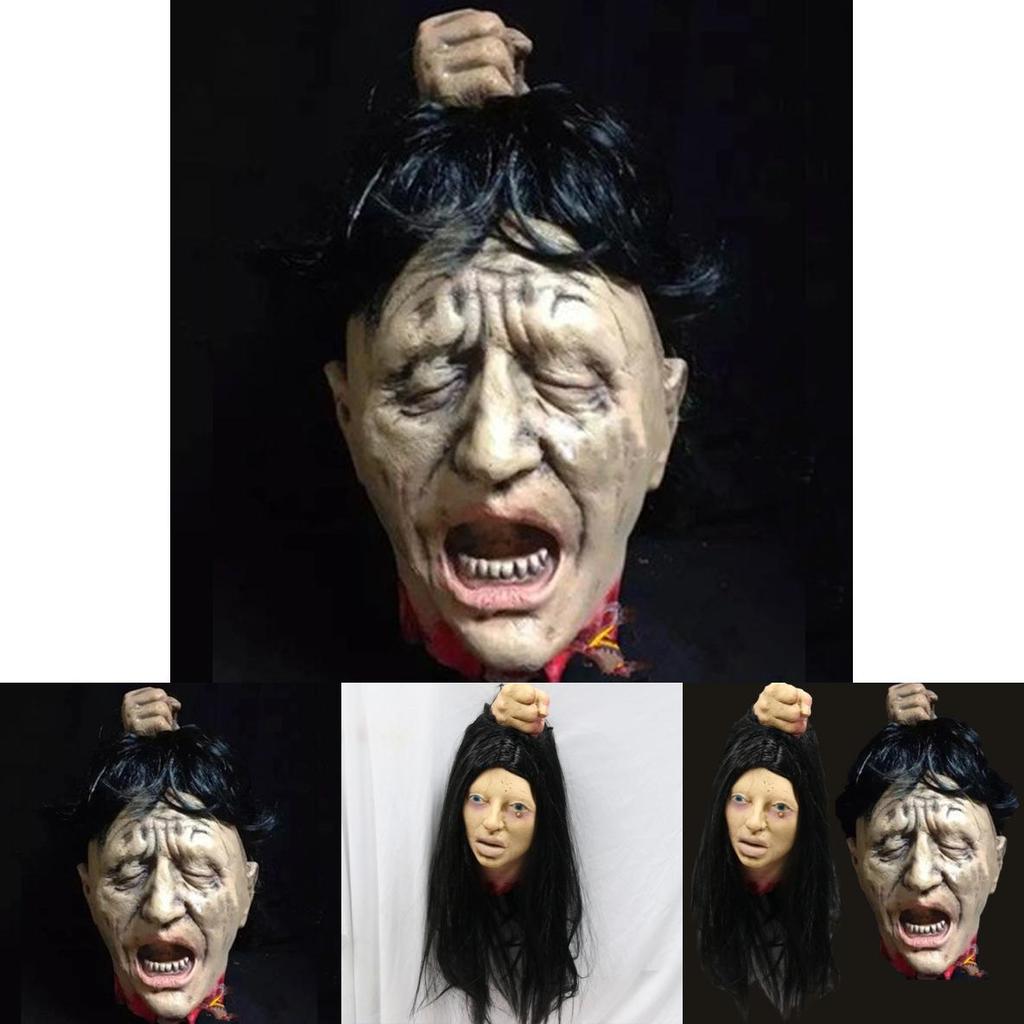 Halloween Haunted House Scene Decor Latex Filled Head Prop For Party And Bar Setup