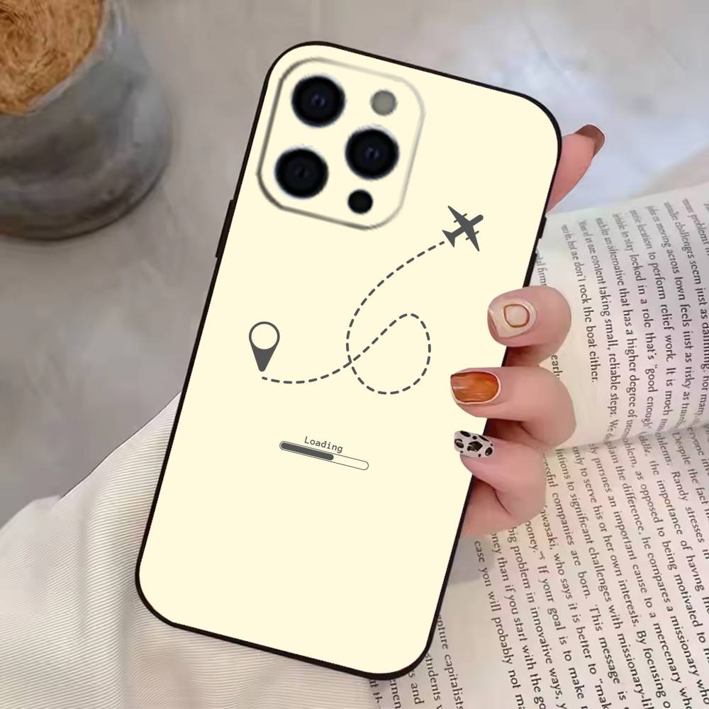 Чехол для телефона 'Маршрут самолета' Силиконовый Мягкий Для IPhone 17 16 15 14 13 12 11 X XR Plus Pro Max Plus