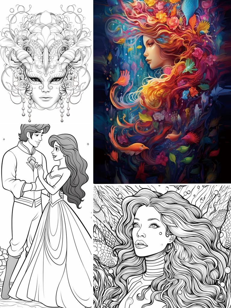 1 шт. Раскраска «Искусство русалки» Оригинальная улучшенная бумага, утолщенная, 22 страницы, раскраски, подарок на праздник, день рождения