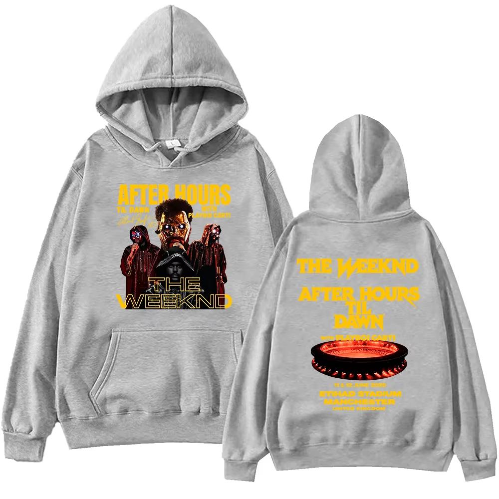 Толстовка The-Weeknd After Hours Til Dawn Tour 2026 Мужская Женская Harajuku С Длинным Рукавом Свитшот с Капюшоном Мягкий Хлопок Свободная Уютная и Универсальная