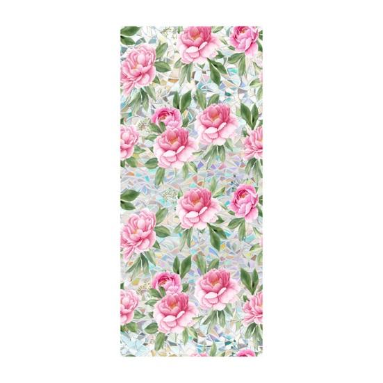 Цветочная витражная пленка для окон Лотос Ипомея Цветочная статическая наклейка на окно Снимаемая Декоративная Статическая наклейка Блокирующая УФ-излучение Наклейки для приватности для гостиной