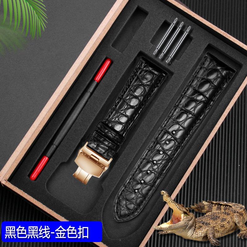 New Crocodile Leather Strap Genuine Alligator Watchband for Omega Longines IWC 20mm 22mm Butterfly Buckle Bracelet Black Brown