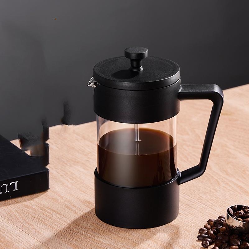 Black 350ML French Press With Filter Multifunctional Hand Punch Coffee Maker Transparent Glass Coffee Press French Pot