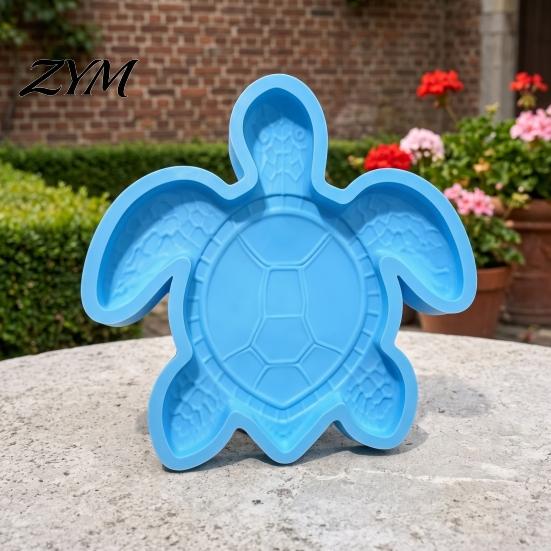 Reusable Concrete Molds for Walkway Sea Turtle Stepping Stone Mold Garden Art, DIY Oceans Theme Flexible Silicone Resin Paver Mold, Giant Outdoor