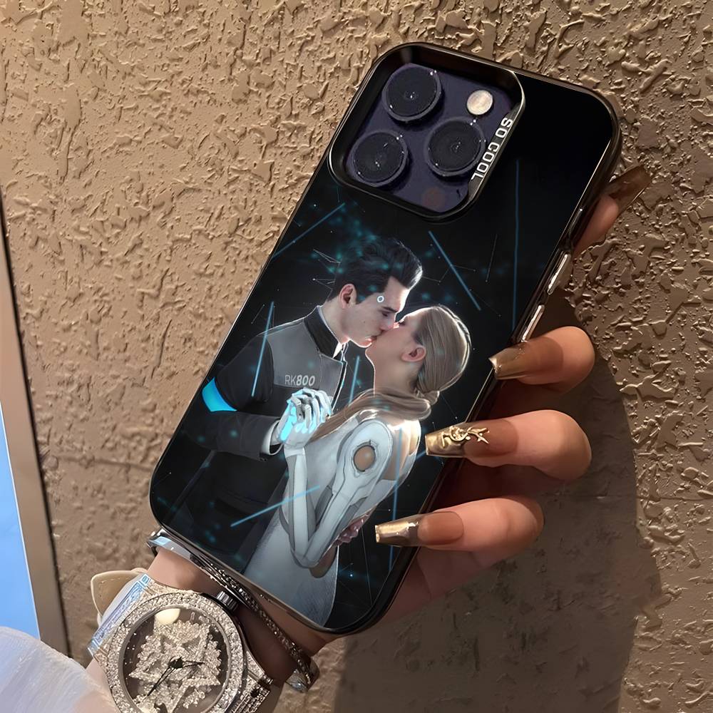 Игра C-Connor B-Стать человеком Для iPhone 17,16,15,14,13,12,11,Mini,Pro,E,SE4,XS,MAX Черный Ударопрочный Конфетный Матовый Чехол