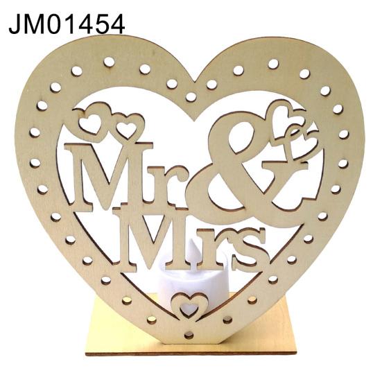 Деревянный держатель в форме сердца DIY Mr Mrs подсвечник свечи товары для свадебной вечеринки