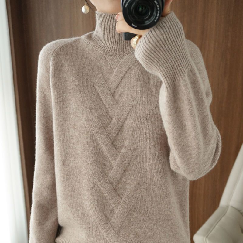 Пуловер-свитер 2022. Самый продаваемый женский свитер с высоким воротником, свободный корейский вариант универсального трикотажного свитера, женский топ