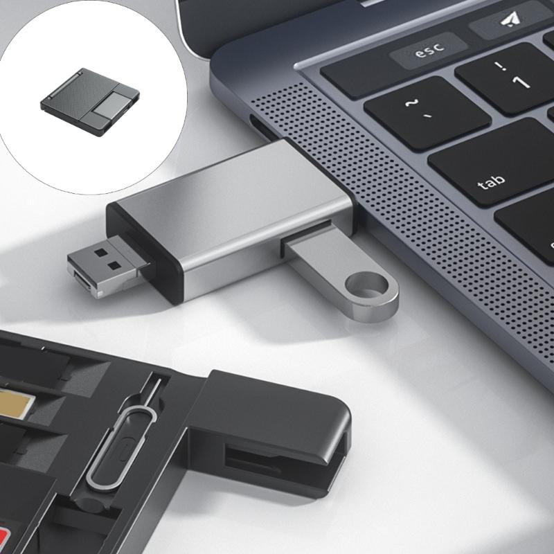 Кейс-кардридер из АБС-пластика для карт памяти и USB-накопителей, Дорожный кейс для хранения для сумок для камер и настольного использования