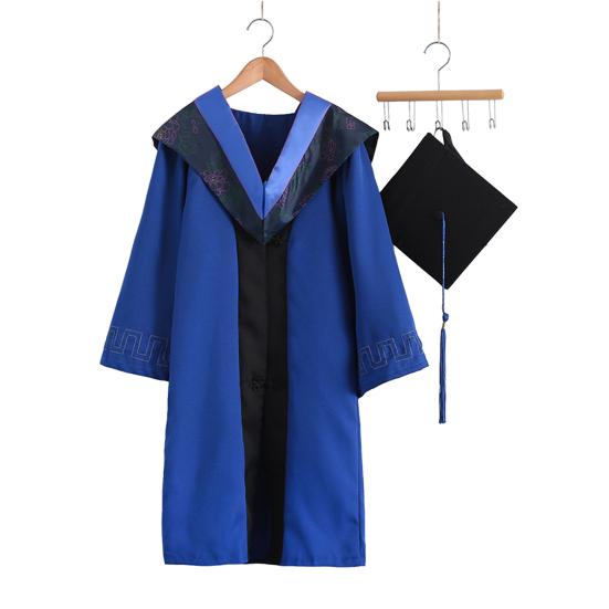 Graduation Gown with Cap Tassel Long Sleeves Anti-Wrinkle Traditional Academic Robe Ceremony Graduation Attire