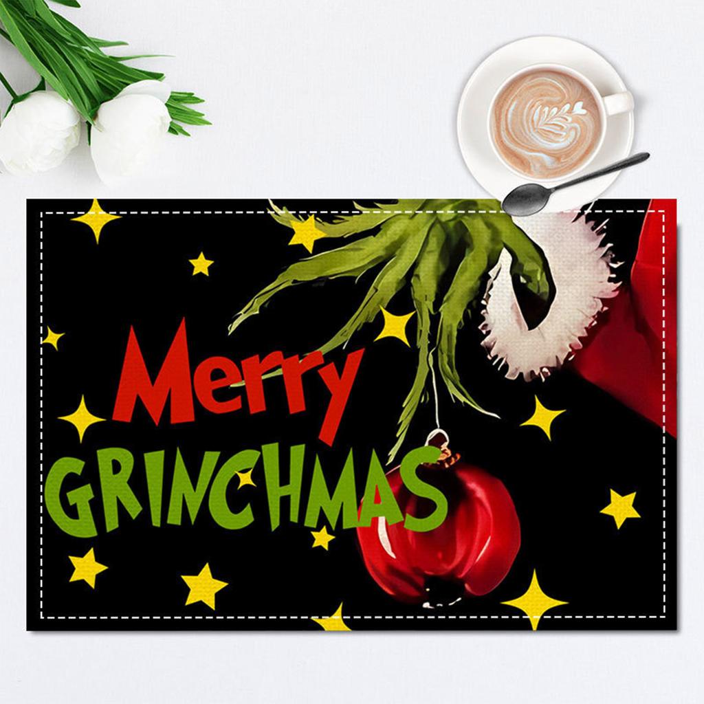 Christmas Series Creative Printed Meal Mat Cartoon Elderly Table Mat Christmas Tablecloth Mat