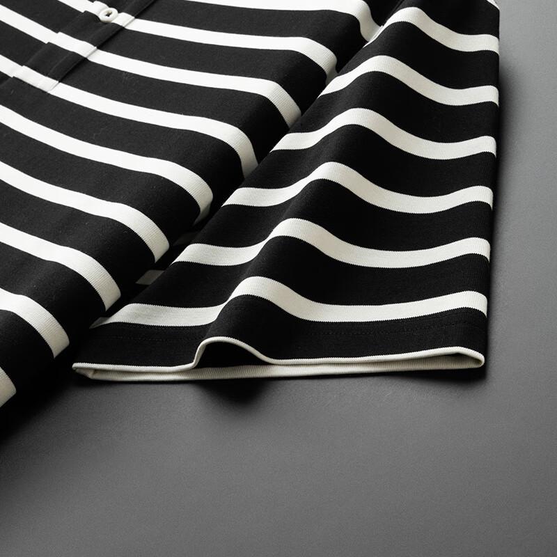 Dibenze Men's Plus Size Striped Loose Fit Short Sleeve Polo Shirt