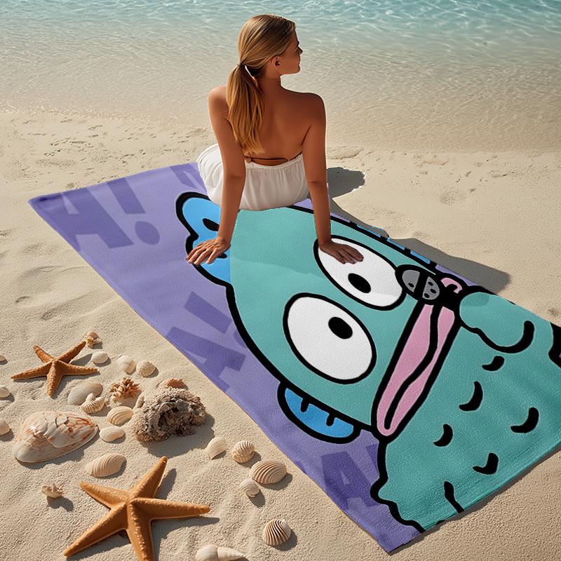 proof beach towel with a Sanrio Clownfish Handun pattern - soft,absorbent,quick-drying,machine washable - perfect for swimming,camping,bathing