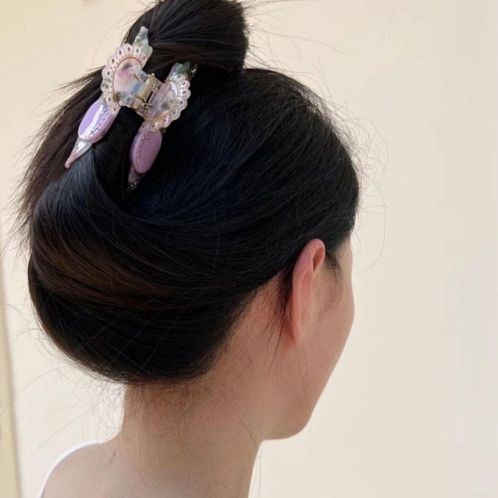Acetate Flower Hair Claw Cherry Shark Clip Cute Rhinestone Hair Clip Daily
