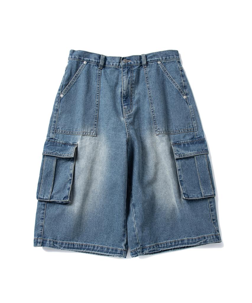 SUPERSUB Sand Washed Denim Shorts - Blue