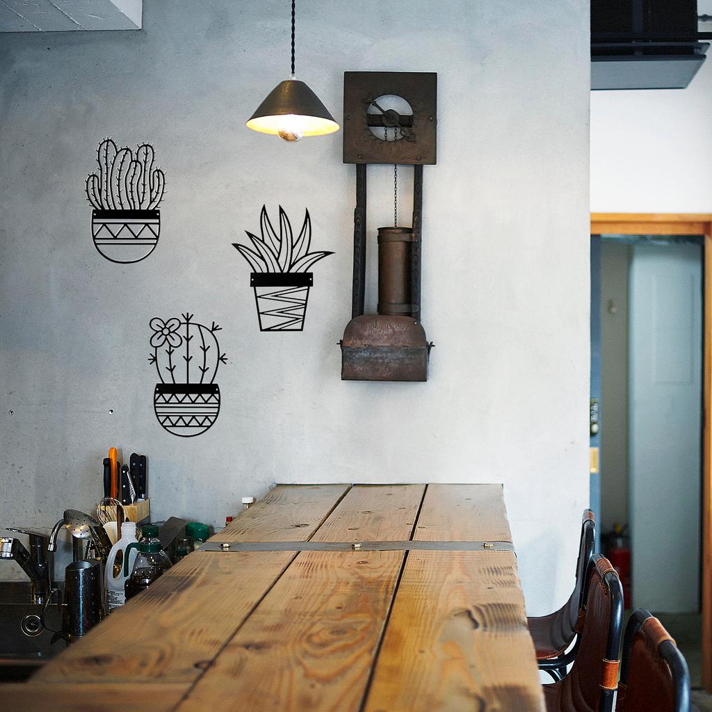 Cactus Pendant Metal Flower Pot Pendant