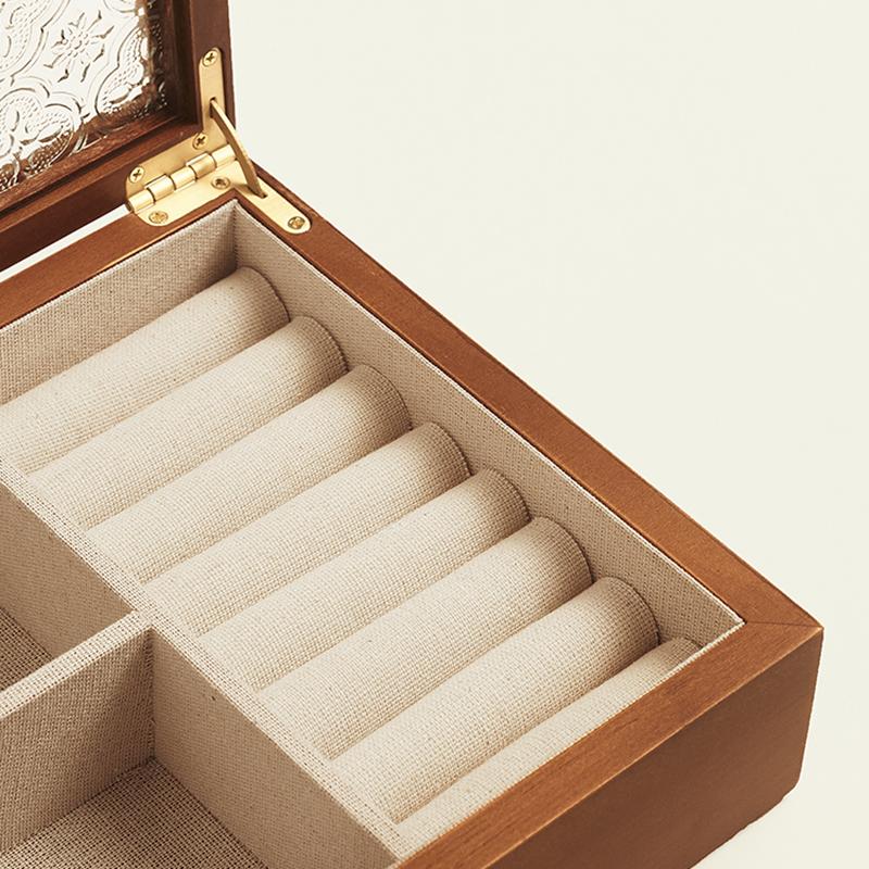 Solid Wood Ring Earrings Storage Jewelry Box Luxury Transparent Glass Cover Jewelry Organizer Aesthetic Display Boxes Bracelet Packaging Boxes Gifts