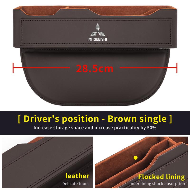 Car Seat Gap Organizer Seat Crevice Slot Storage Box For Mitsubishi Outlander Pajero Lancer Evolution X Ralliart Asx L200 Triton TX1