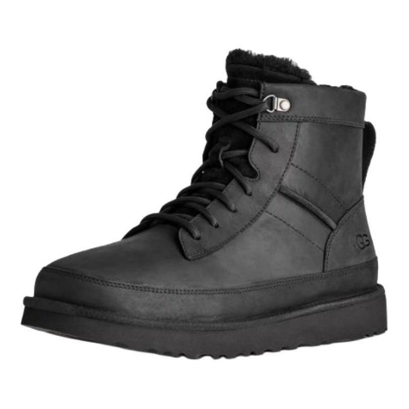 UGG Повседневные теплые кожаные ботинки Heritage с круглым носком, удобные зимние ботинки для мужчин, черные 1174580-BLK