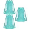 Mesh Drawstring Beach Toy Bag Sand Resistant Kids Backpack Portable Shell Collecting Pouch for Sandbox Seashell & Beach Travel