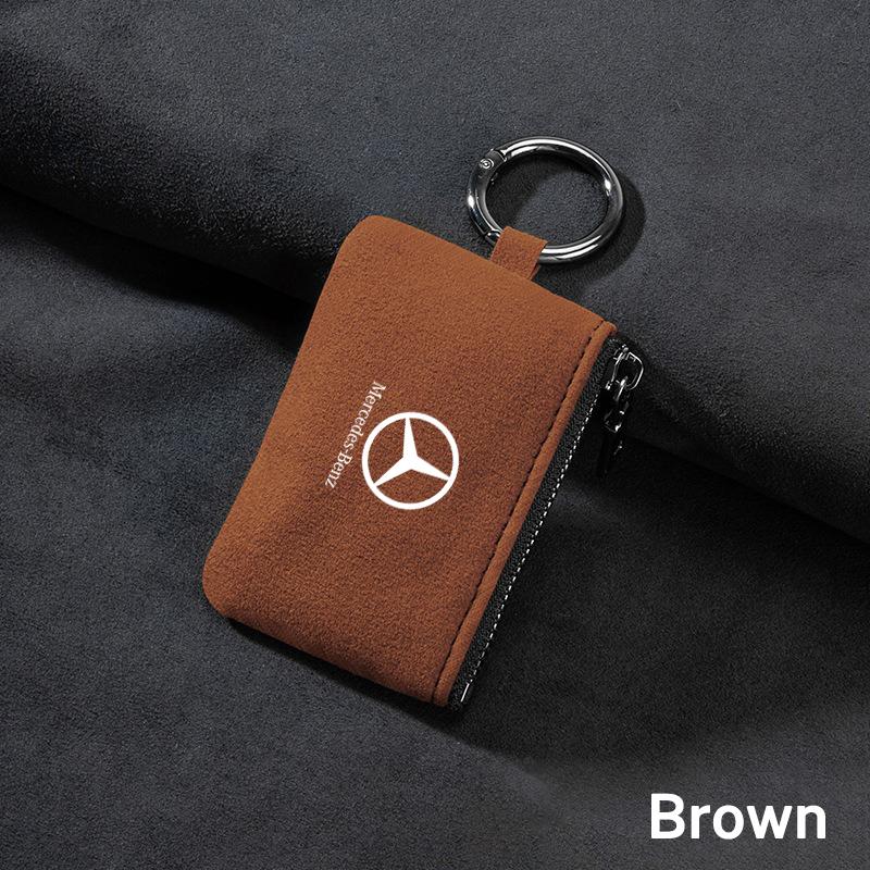 New Suede Leather Car Key Bag Portable Leisure Wallet Storage Case Thin-weight Car Keycase For Mercedes Benz W210 W211 W212 W221