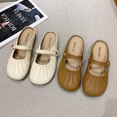 Французский Баотоу Модный Универсальный Полушлепанцы Мягкая Подошва Фея Ветер Носить с Юбкой Мэри Джейн Крутые Шлепанцы