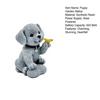 Garden Dog Statue with Solar Butterfly Light Small Resin Puppy Sculpture Outdoor Waterproof Solar Powered Animal Figurine for Yard Patio