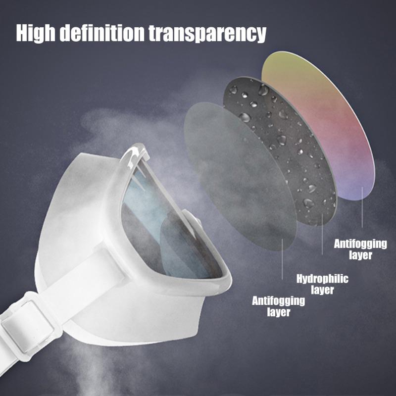 Плоские легкие очки для плавания, противотуманные очки для подводного плавания, дайвинга, плавания, водонепроницаемые очки в большой оправе, мужские и женские аксессуары для плавания