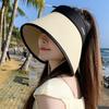 Empty Top Hat Foldable Raffia Sunshade Surround Hat Straw Hat Sun Protection Women's Sun Protection Hat Summer Women's Hat Versatile