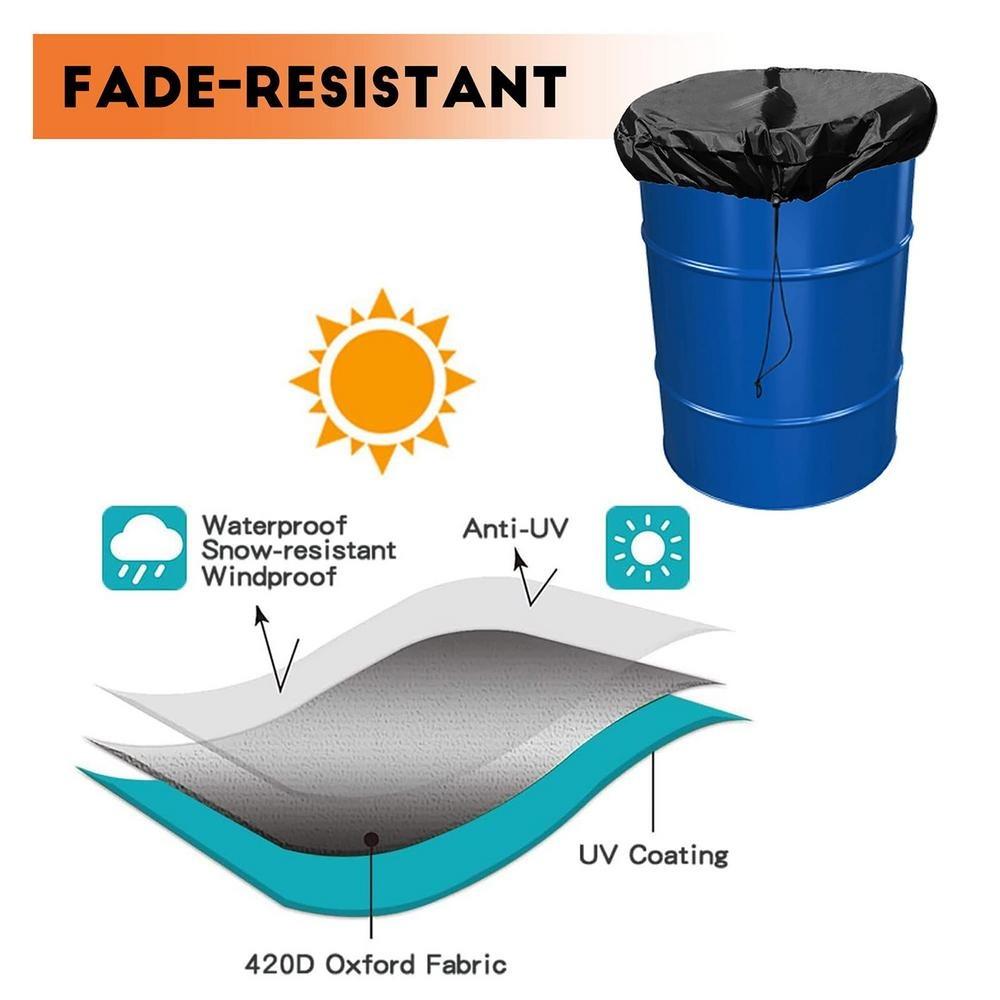 С растягивающимся шнурком для крышки бочки 55 галлонов для мусорного бака, крышка для дождевой бочки, бочка для воды