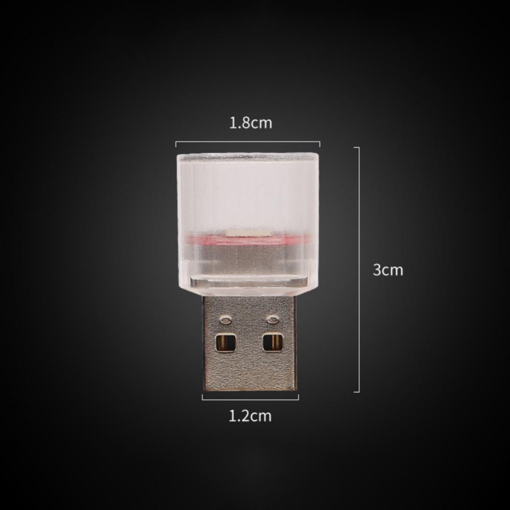 Автомобильный мини-USB светодиодный фонарь, портативный, подключаемый и работающий, декоративный, мигающий, цветной, универсальный, ночной светильник