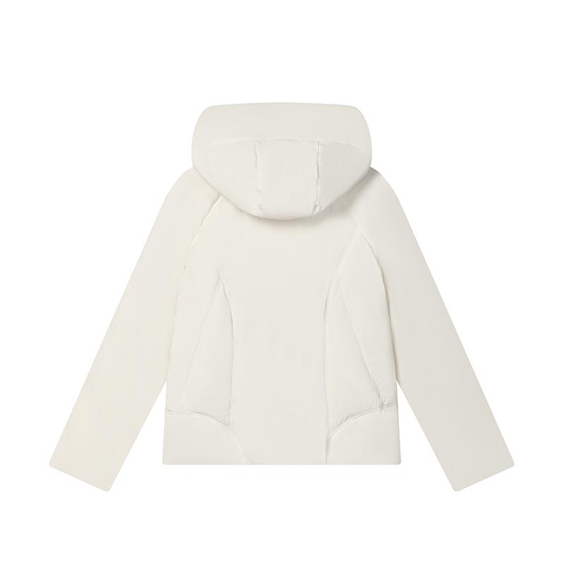 Fila Down Jacket Solid Color Fashion Windproof Warm Hooded Down Coat Women Jackets Fog-Lotus-White F11W443911FIV