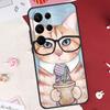 Милый Чехол-Кот с Кофе и Молоком Для Samsung Galaxy S25 FE S23 FE S20 S21 S22 S24 S25 S26 Ultra S10 S25 Plus Защитный Чехол