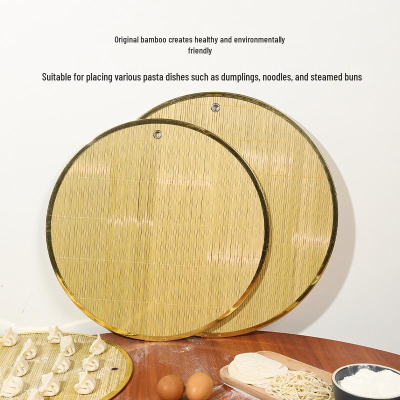 Bamboo Dumpling Rack and Cover Mat - Woven Winnowing Basket