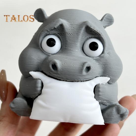 Грустный малыш бегемот 3D печатный бегемот орнамент миниатюрная фигурка бегемота настольное коллекционное украшение бегемота для домашнего офиса